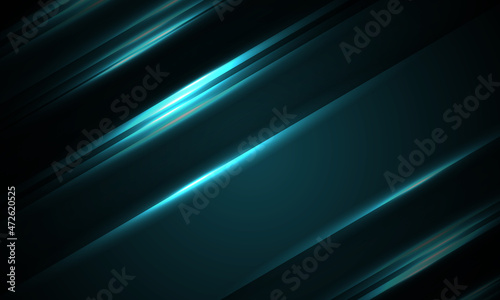 Dark geometric background with turquoise glowing vertical luminous lines. Sports gaming vector illustration.