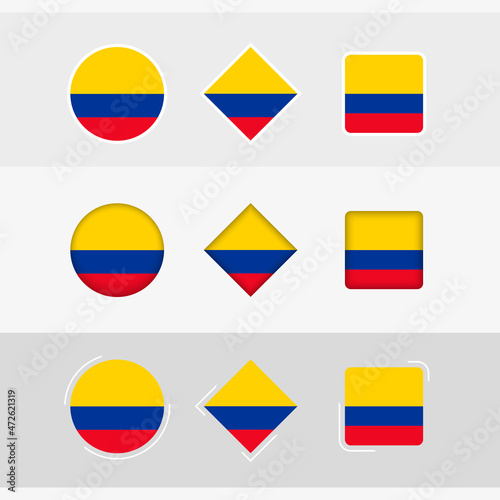 Free Download Colombia flag icons set, vector flag of Colombia. - GFXLoad