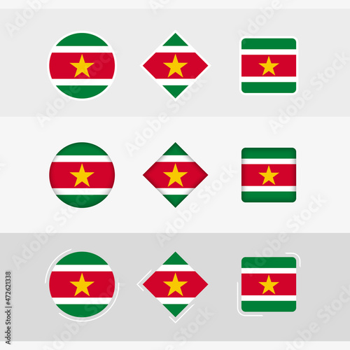 Free Download Suriname flag icons set, vector flag of Suriname. - GFXLoad