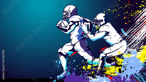 American football player. Quarterback isolated on white. Super bowl sport theme vector illustration.