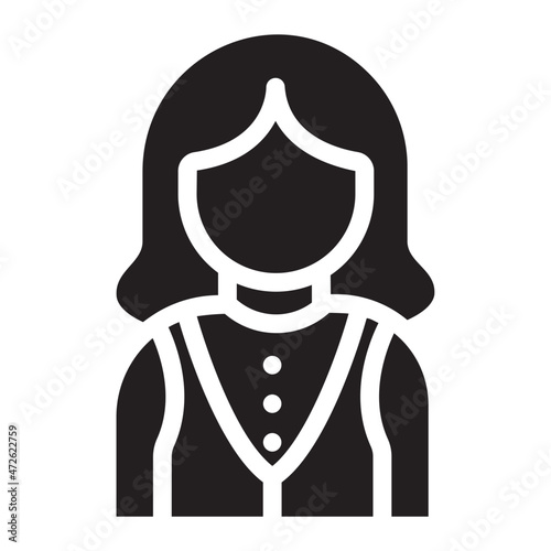 waitress glyph icon