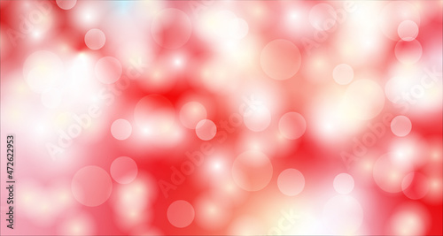 Blurred bokeh background background. Neon light, night view, close-up. Red new year background. Christmas.