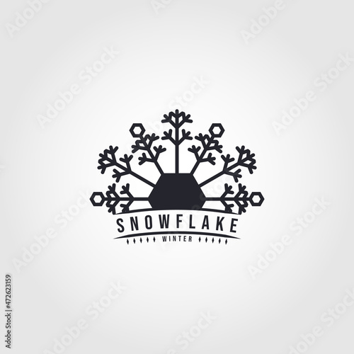 snowflake winter of black isolated icon silhouette vector illustration design