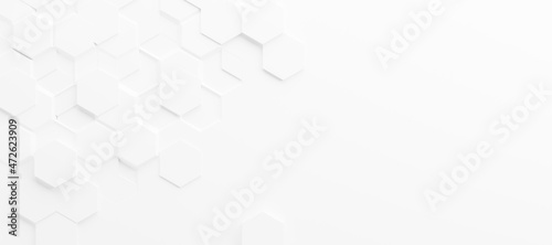 Canvastavla White hexagon honeycomb shape moving randomly, Abstract, Embossed Hexagon, White geometric hexagonal abstract background