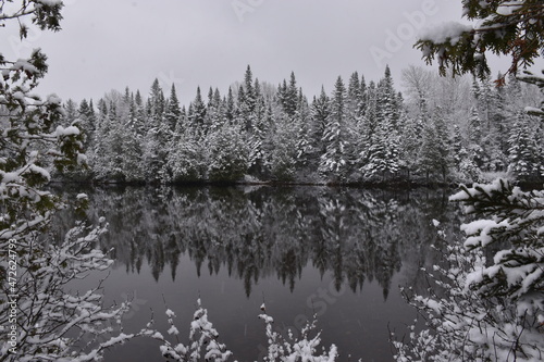 The carré lake in winter , Sainte-Apolline, Québec, Canada