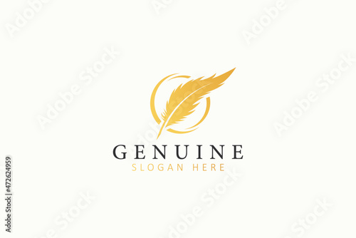 Gold Feather Luxury Legal Law Firm Business Company Logo