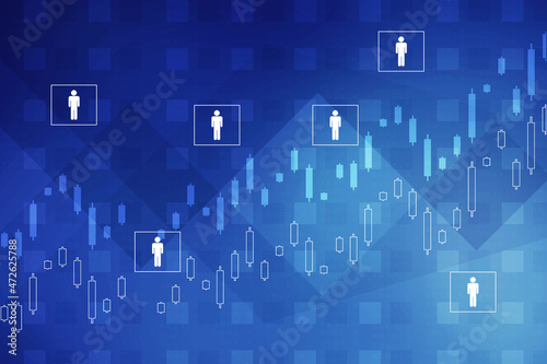 2d rendering Stock market online business concept. business Graph 