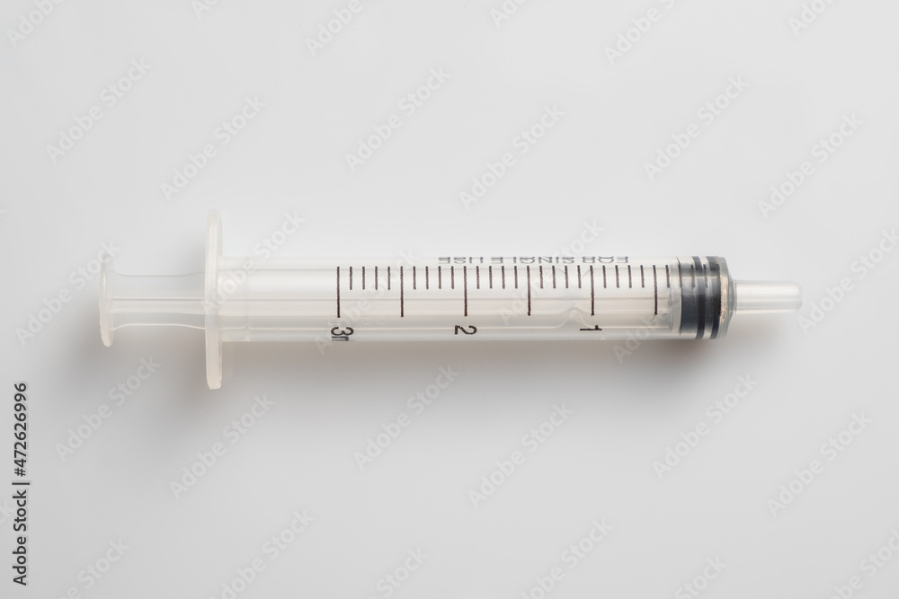 Medical syringe on white background Medical syringe on white background