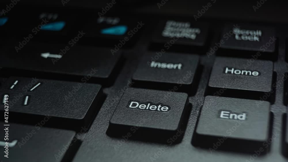 Multiple options for pressing the delete button on your computer keyboard close-up