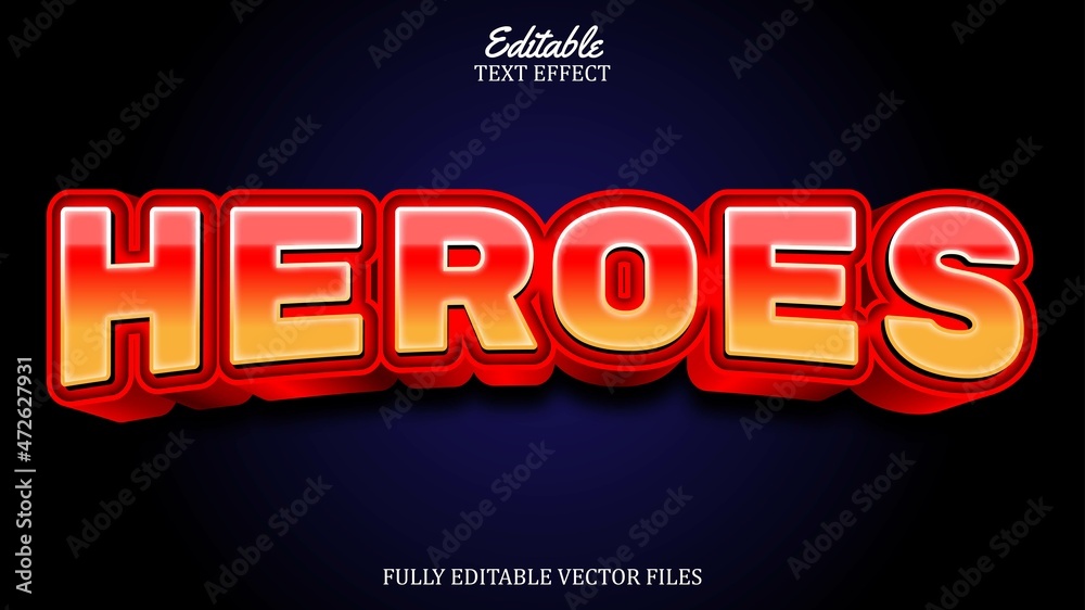 hero theme effect text
