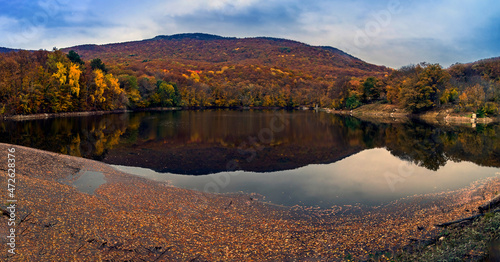 autumn landscape with lake