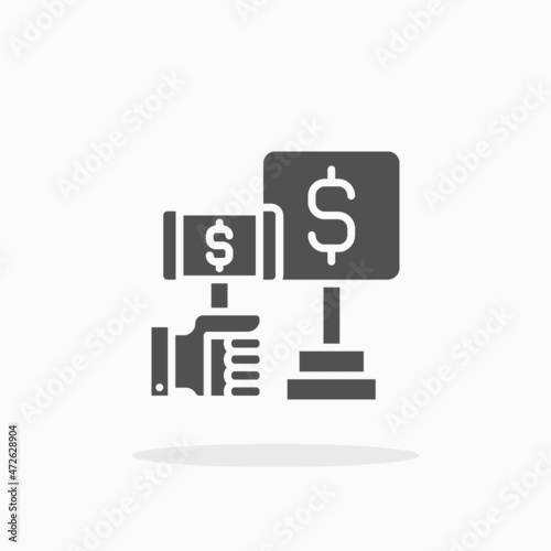 Auction Bid icon. Solid or Glyph style. Enjoy this icon for your project.