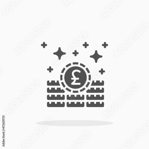 Pound sterling icon. Solid or Glyph style. Enjoy this icon for your project.