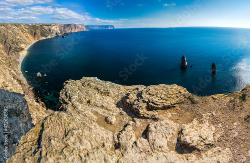 view of the sea and mountains