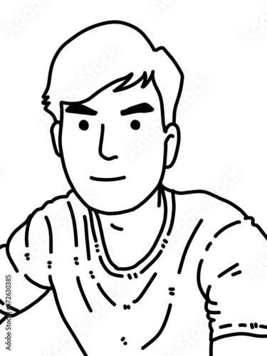 Wallpaper Mural black and white of cute man for coloring Torontodigital.ca