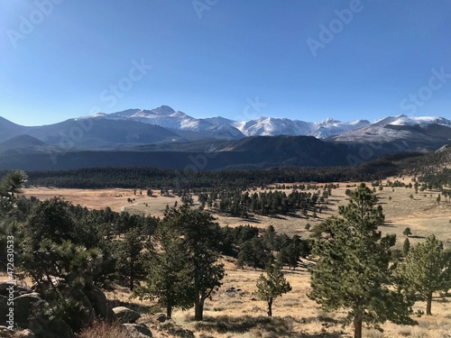 Beautiful Rocky Mountains on a Snowy Day in Denver Colorado