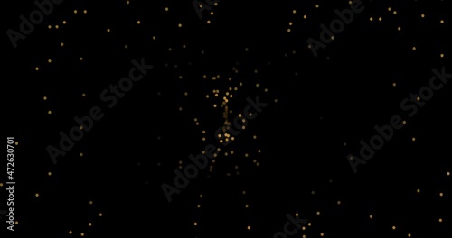 Full frame shot of glittering golden spotted pattern on black background