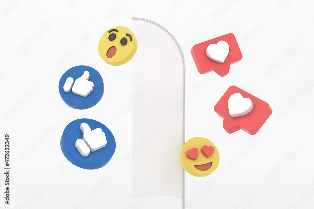 Fototapeta premium Social Media Flag