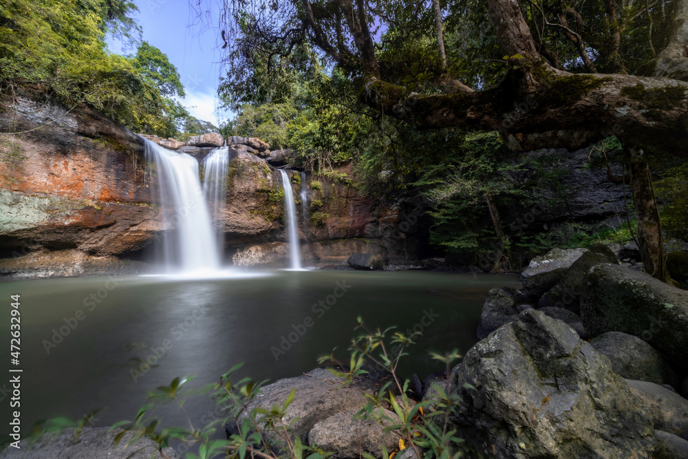 Haew Suwat Waterfall in Khao Yai National Park in Thailand.