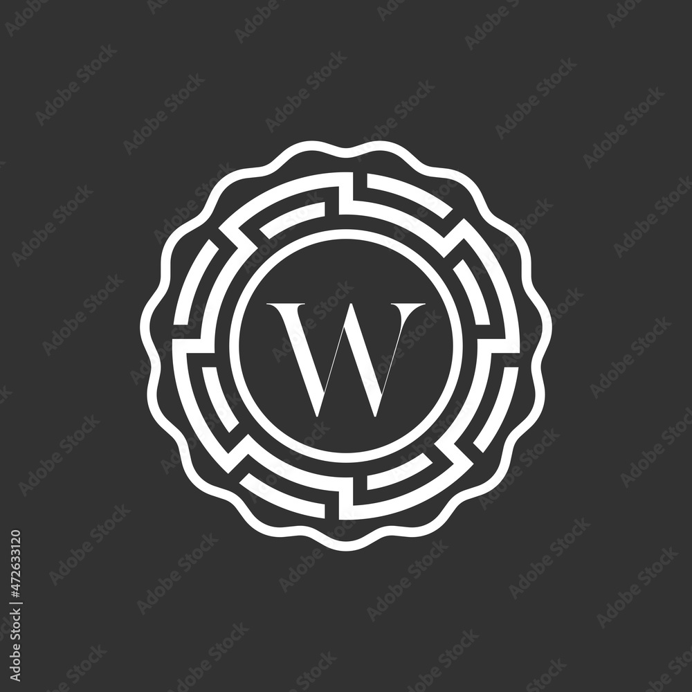 Fototapeta premium Initial Letter W Vector Logo design circle frame