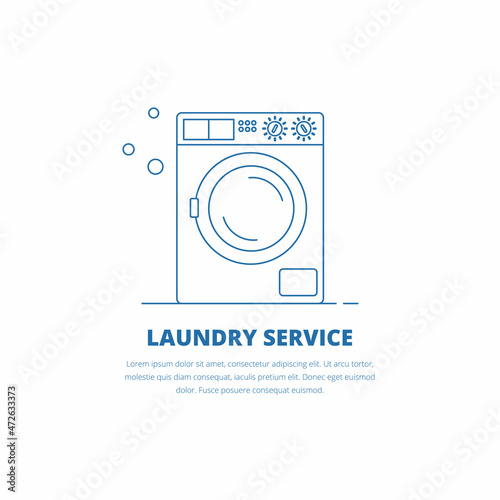 Vector illustration with laundry service banner template.