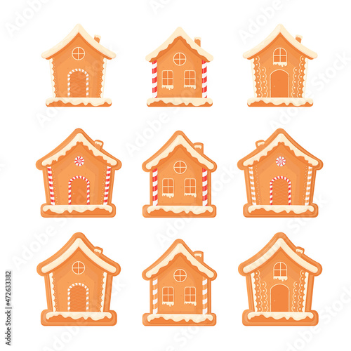 Christmas gingerbread house. New Year's sweets. Vector illustration