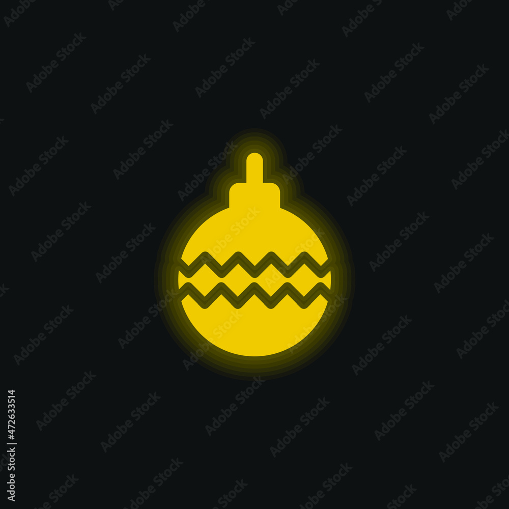 Bauble yellow glowing neon icon Bauble yellow glowing neon icon