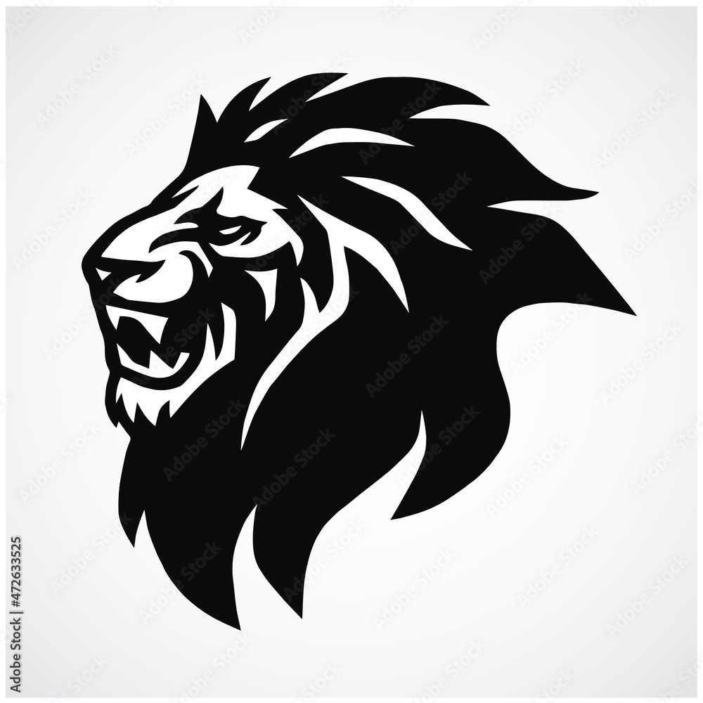 Lion Head Roar Logo Vector Mascot Icon
