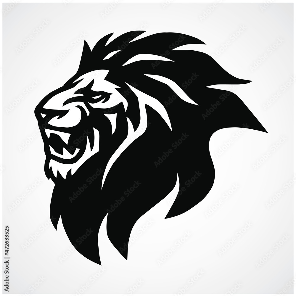 Lion Head Roar Logo Vector Mascot Icon Lion Head Roar Logo Vector Mascot Icon