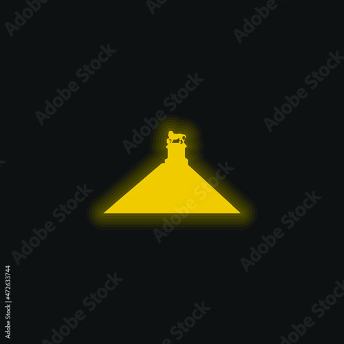 Belgium yellow glowing neon icon