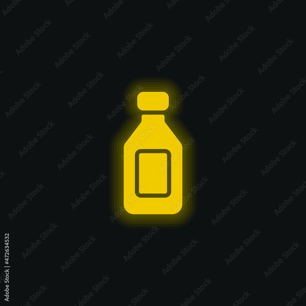 Bottle yellow glowing neon icon Bottle yellow glowing neon icon
