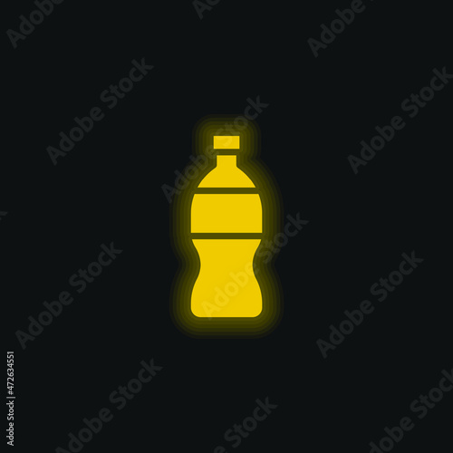 Bottle yellow glowing neon icon