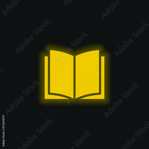 Book yellow glowing neon icon