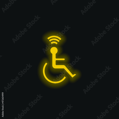 Accesibility yellow glowing neon icon