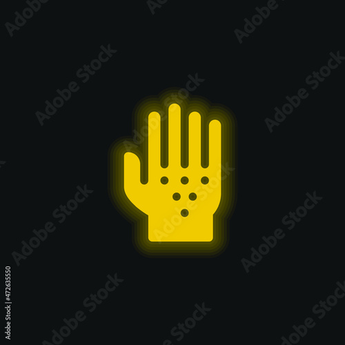 Allergy yellow glowing neon icon
