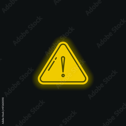 Alert yellow glowing neon icon