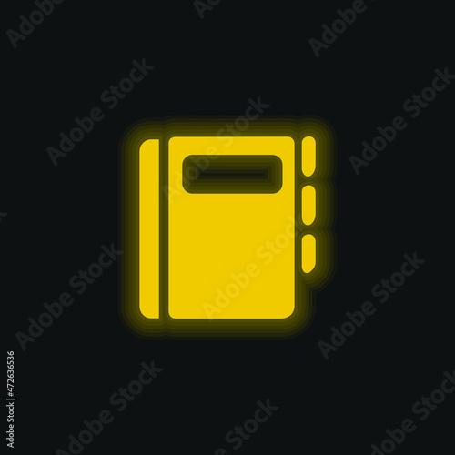 Free Download Agenda Book yellow glowing neon icon - GFXLoad