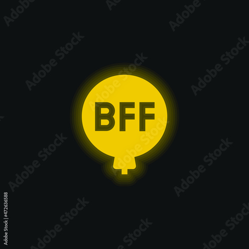 Balloon yellow glowing neon icon