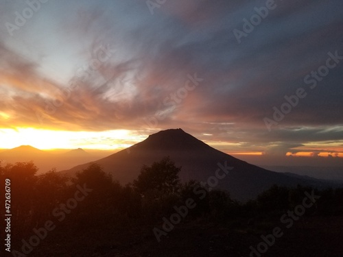 sunrise over the Central Java's mountains