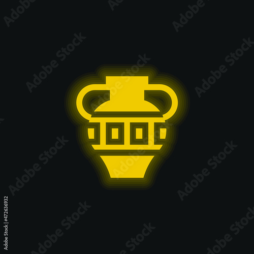 Amphora yellow glowing neon icon