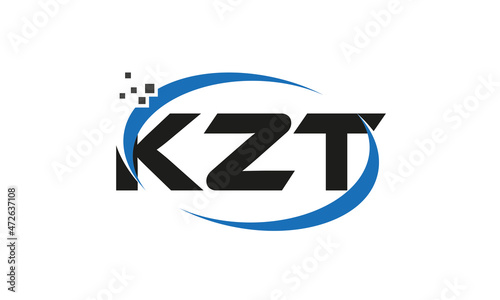 dots or points letter KZT technology logo designs concept vector Template Element