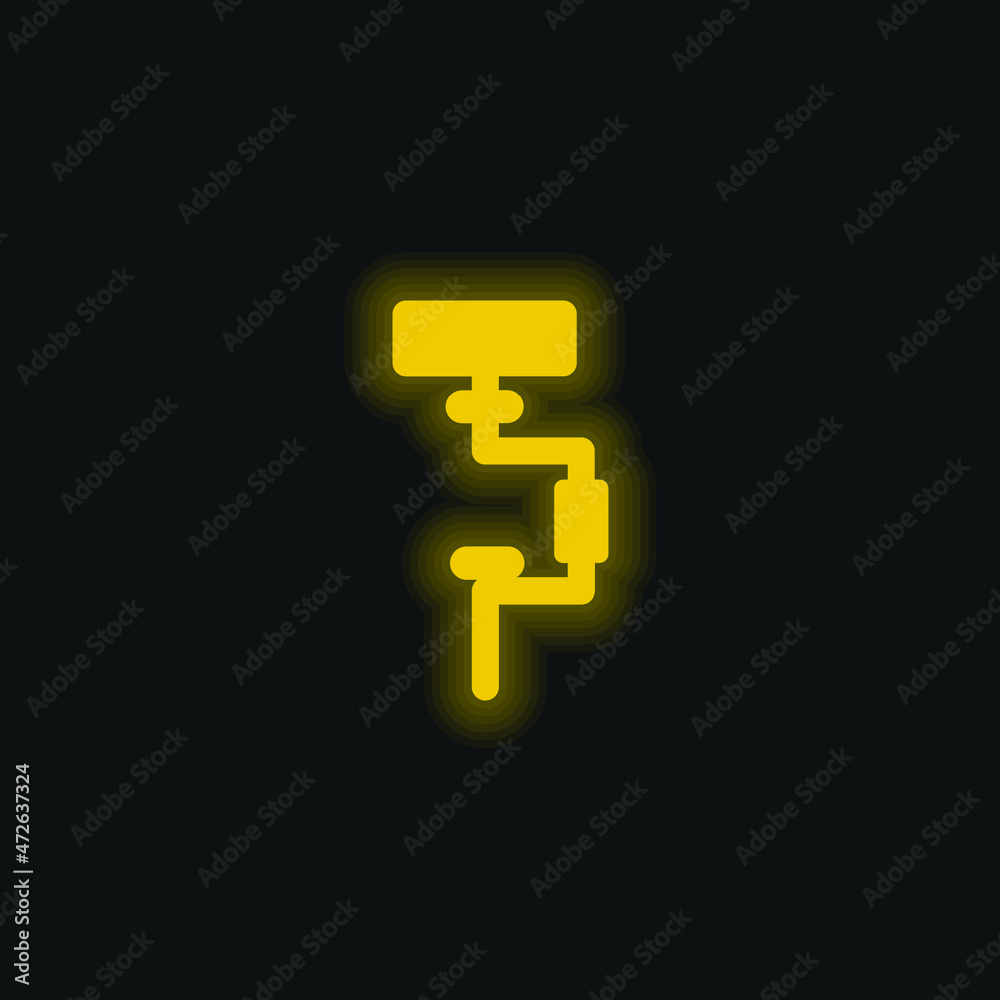 Brace yellow glowing neon icon Brace yellow glowing neon icon