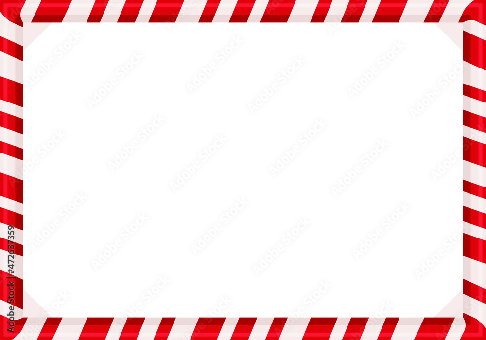 Marcos de bastón de caramelo de navidad rojo.