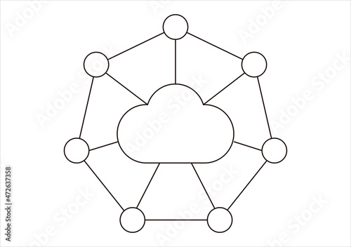 Icono de dispositivos conectados a la nube. 