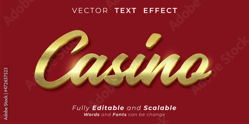 Casino text effect, Editable 3d text style