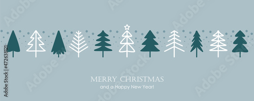 christmas greeting card with abstract fir tree decoration