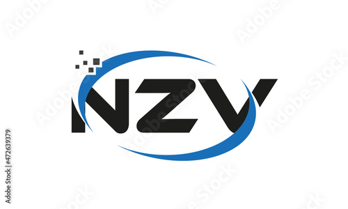 dots or points letter NZV technology logo designs concept vector Template Element