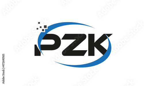 dots or points letter PZK technology logo designs concept vector Template Element