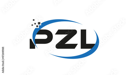 dots or points letter PZL technology logo designs concept vector Template Element