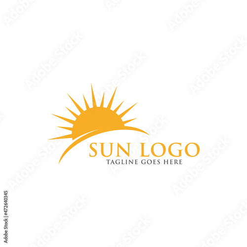 sun summer logo icon vector template